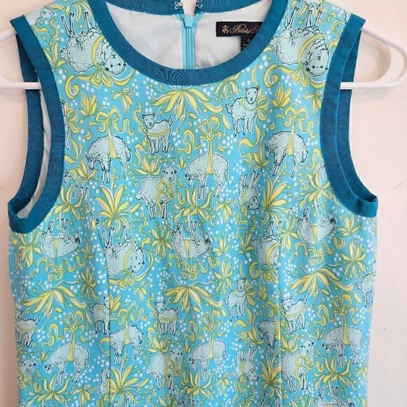 Brooks Brothers Cotton Vintage Lamb Print Shift Dress Size 0 - Picture 10 of 10